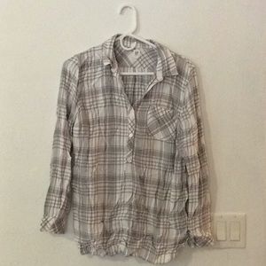 Plaid Flannel Maternity Tunic Shirt